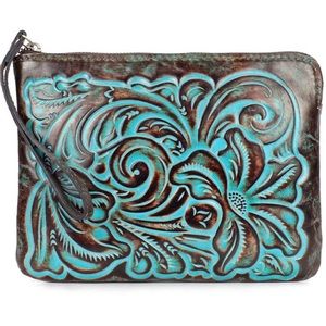 Patricia Nash Floral Embossed Wristlet